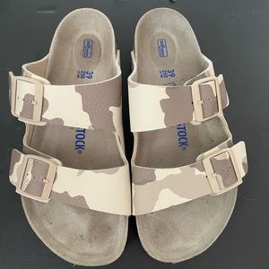 Birkenstock Arizona Soft Footbed Birko-Flor Desert Soil Gray/Taupe Size 8-8.5
